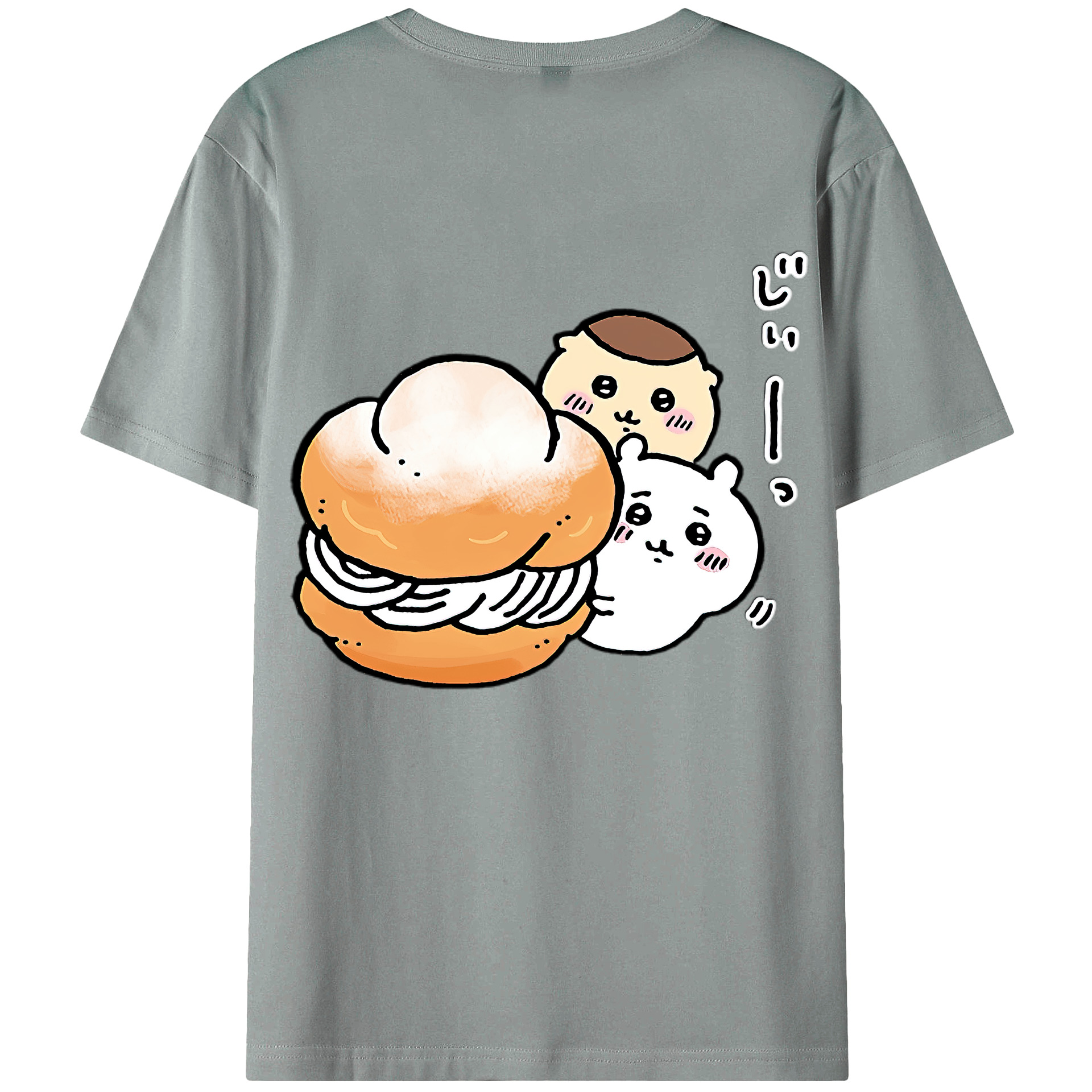 （画像用） ちいかわ くりまんじゅう Chii-kawa kuri manjū 綿100％ メンズ半袖Tシャツ（バックプリント） 通気性